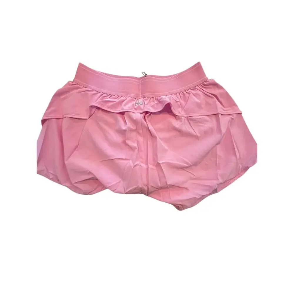 Alo Match Point Shorts Candy Heart Pink Large New